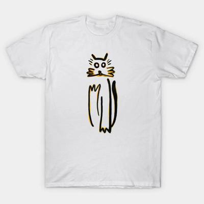 Cat T Shirt Vintage Casual Streetwear Stylish Slightly Unisex Fashion Graphic Versatile Comfortable Stretched Homme