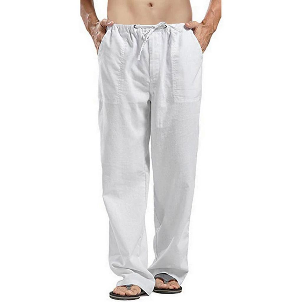 

Men s Linen Casual Pants Spring and Autumn Men s Cotton Linen Casual Pants XS білий