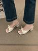 2025 New Women's Lightweight High-heeled Flip Flops, Women's Clip on Strap Bow Slippers, Women's Open Toed Beach Sandals