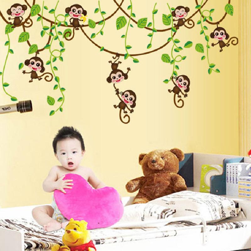 Removable Cartoon Wall Stickers for Kids Room Kindergarten Creative Christmas Birthday Gift Decals
