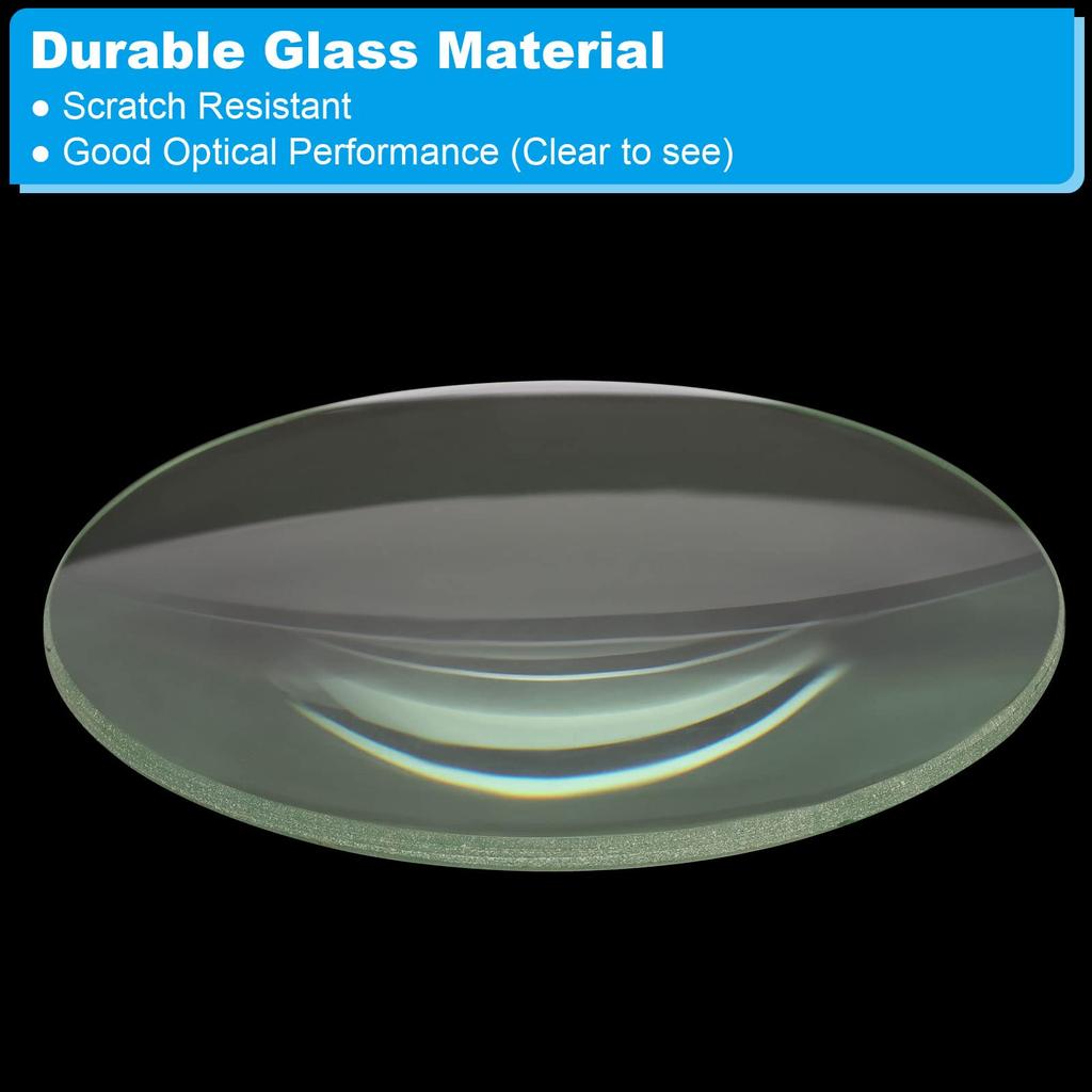 PATIKIL 1300mm Focal Length Biconvex Lenses, 2 Pieces, 100mm Diameter, 11mm Height, Glass Optical Polishing, Round Edge Lenses, Clear, for Physics