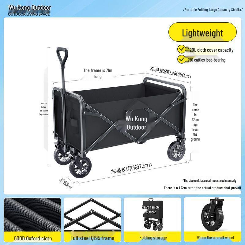 Foldable Portable Outdoor Camping Cart with Large Capacity