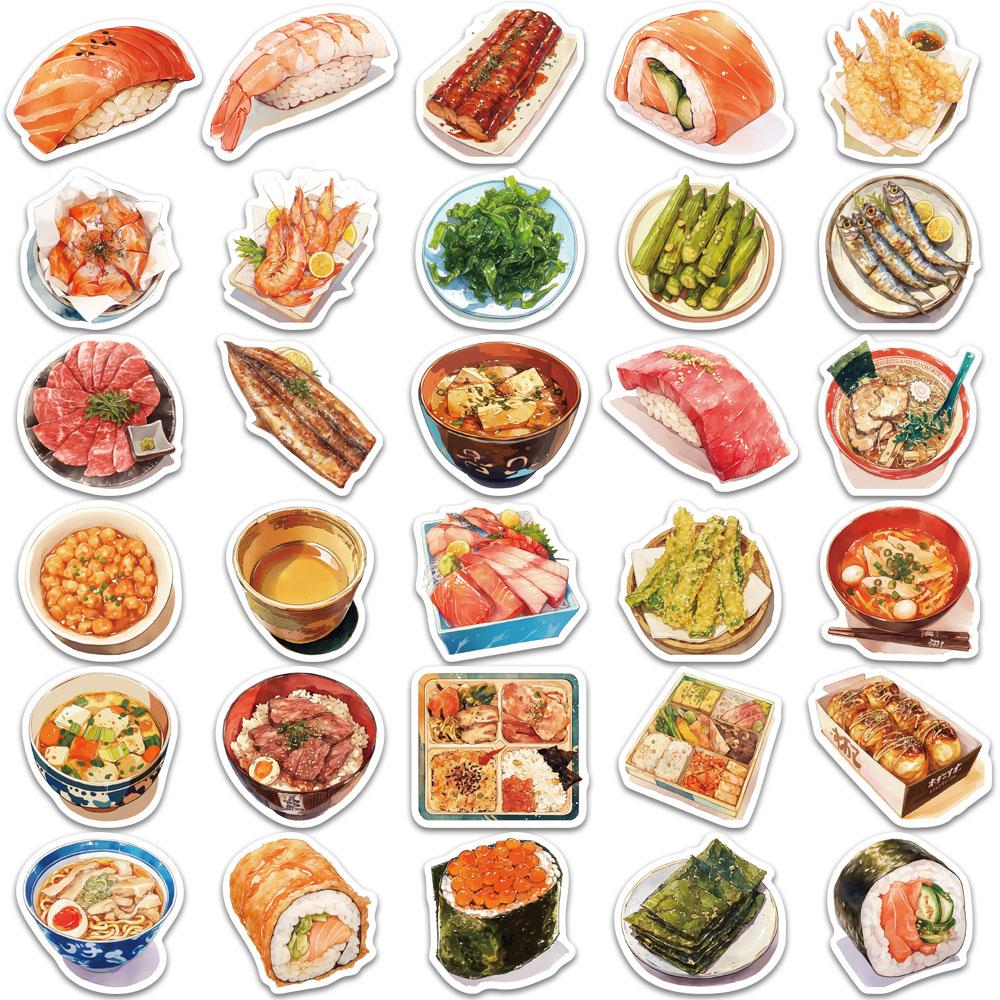 30PCS Japanese Snack Series Stickers Packaging Decoration Stickers Phone Cases Laptop DIY Personalized Waterproof Stickers