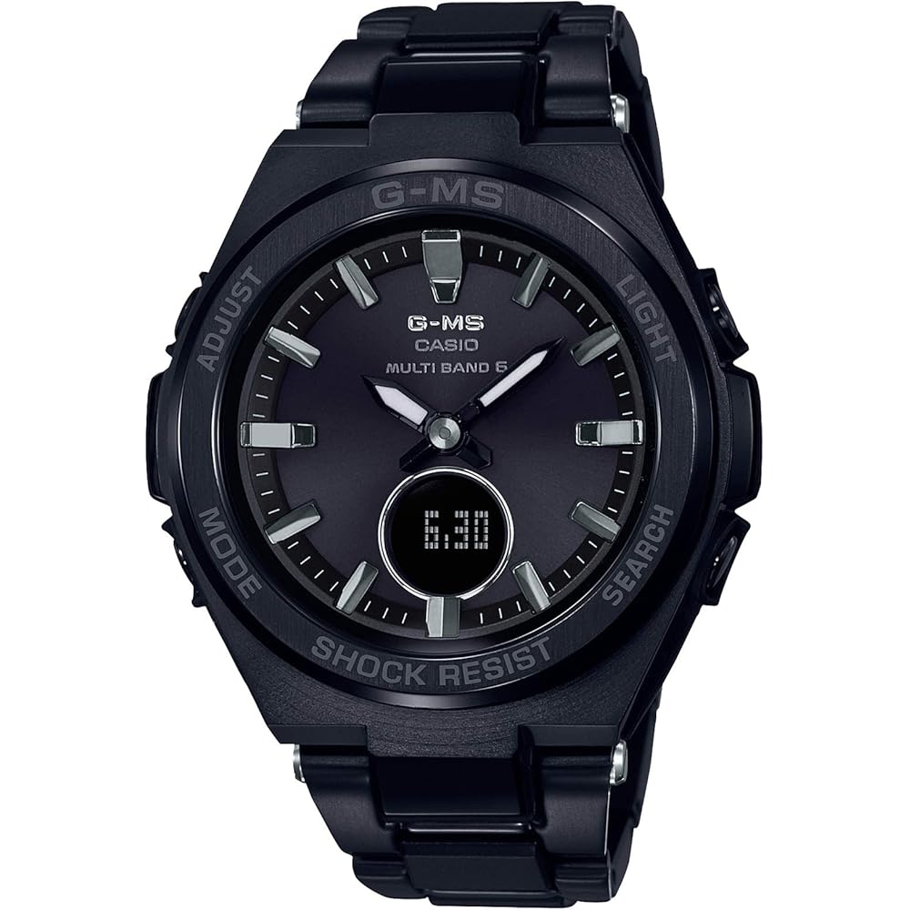 Casio G-MS Solar Radio Watch MSG-W200CG-1AJF Women's Black Stainless Steel 100m Water Resistant