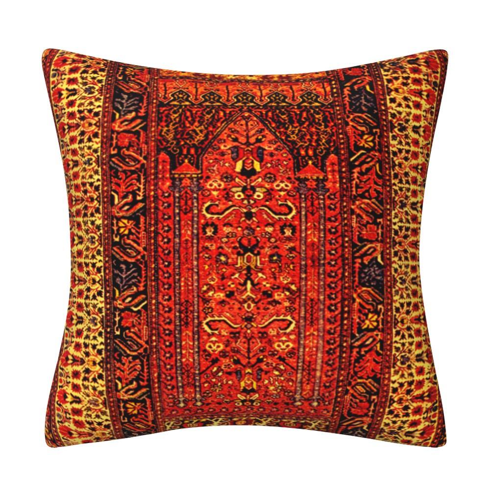 Kissenbezug inspiriert von türkischen Teppichen: Traditionelles Medaillonmuster in sattem Rot & Marineblau Böhmische Wohnkultur Kissenbezug