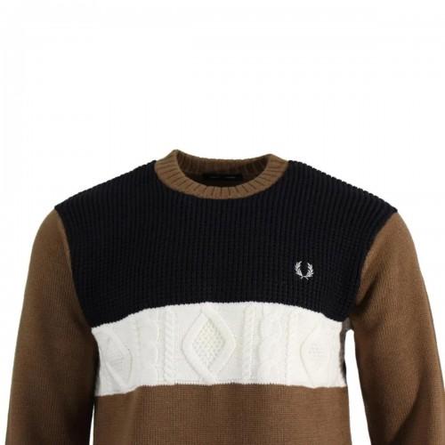 Fred Perry Mens Textured Panel Sweatshirt