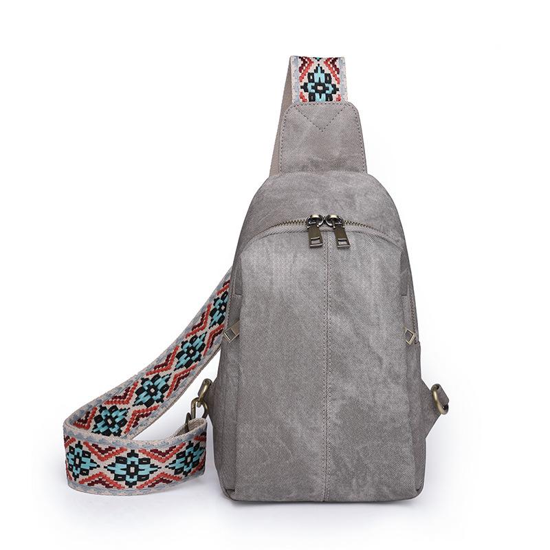 Casual Women's Retro Outdoor Travel Bag Wide Shoulder Strap Crossbody Bag Women's Waist Bag