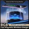 Felhő- és Ködnéző Gép Okos Autós Aromaterápiás Olajpárologtató Otthoni Illatosító RGB Hangulatvilágítással 15W Vezeték nélküli Töltő