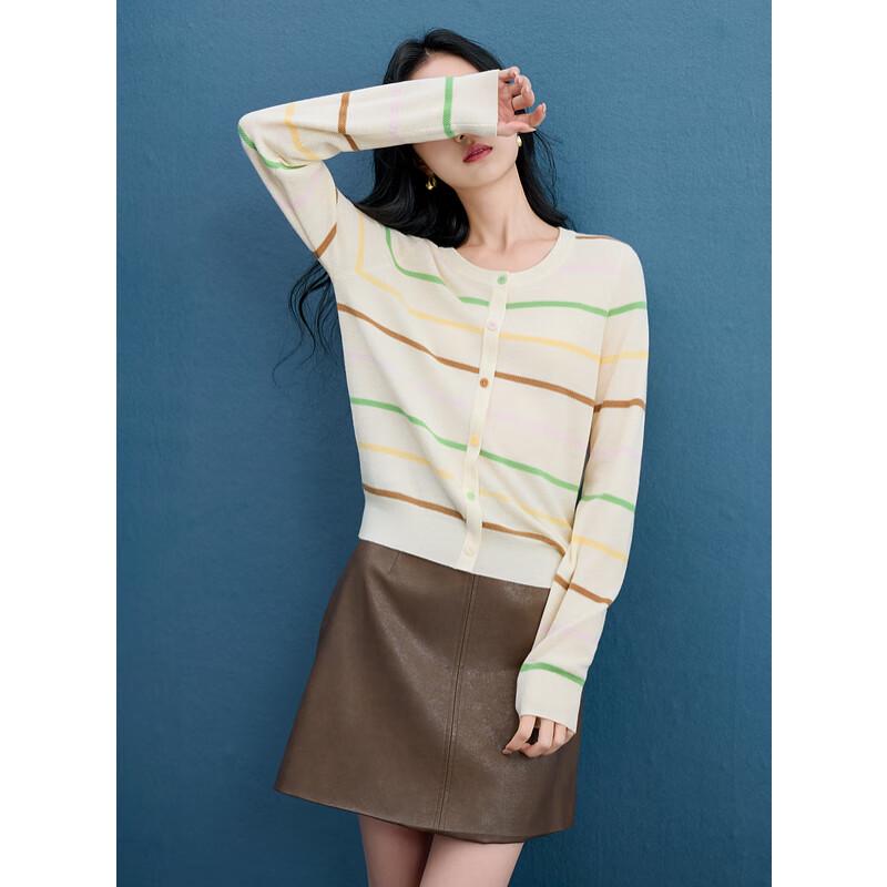 

Sancai 2025 Autumn Striped Round Neck Knit Pullover S