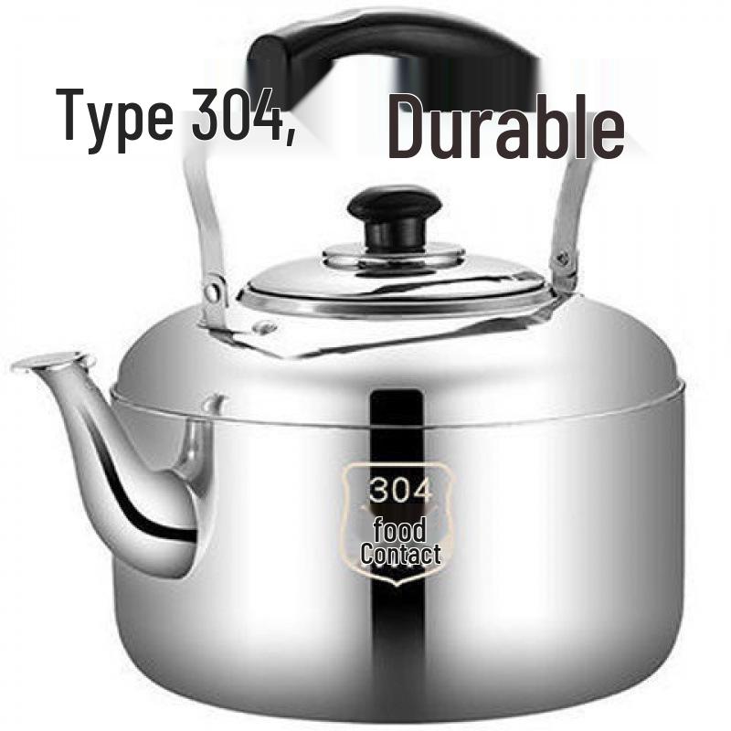 304 Stainless Steel Whistling Kettle for Gas and Induction Stoves, Large Capacity, Open Flame Safe.