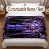 Music Guitar Theme Soft Blanket Personalized Custom Name Text Print Warm Blanket Home Sofa Bedroom Decor