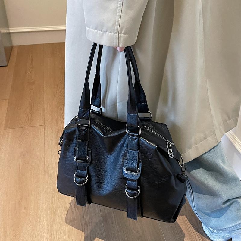 PU Leather Underarm Bag Retro Crossbody Bag with Adjustable Strap Tote Bags for Women