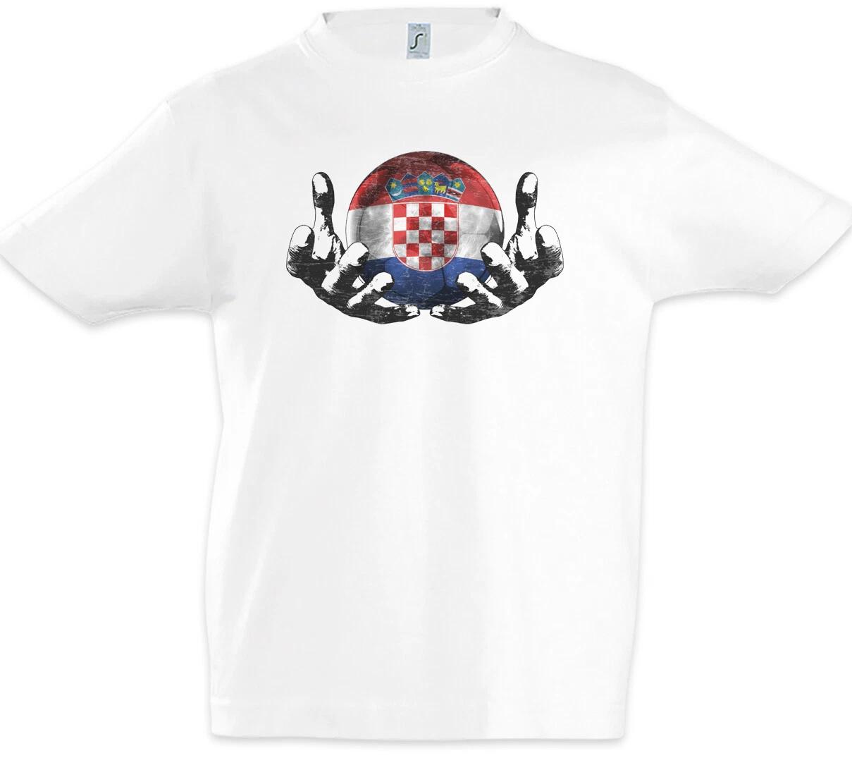 Croatia Football Magic Ball Kids Boys T-Shirt Flag Football Croatia Flag- 130