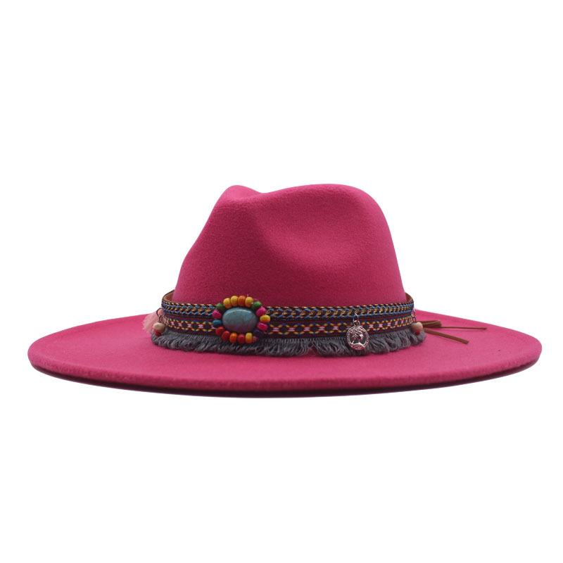 eBay European and American New Woolen Top Hat Minority Style Retro Big Brim Cm Jazz Hat