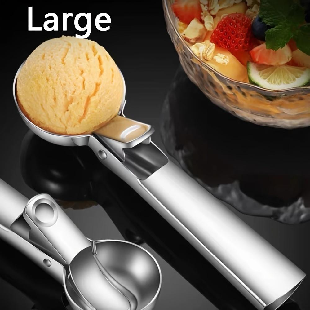 1pc A Stainless Steel Ice Cream and Fruit Scoop, A Durable Spherical Digger Suitable for Watermelon, Cantaloupe, and Papaya,Ice Cream and Fruit Scoop.