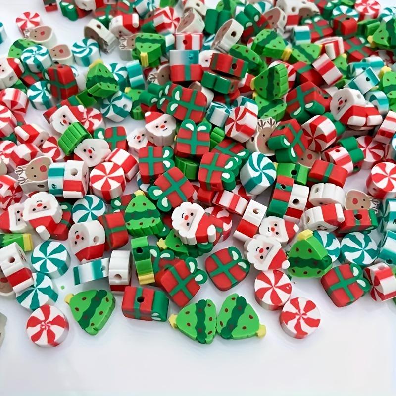 8-12mm Christmas Polymer Clay Beads for DIY Bracelets – Festive Jewelry Making Accessories
