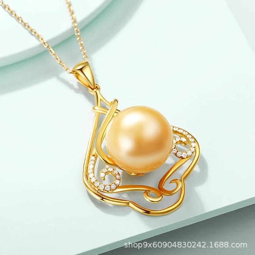 Source Factory Japan and Korea New Chinese Style Pearl Pendant Zhengyuan Versatile Necklace Clavicle Chain