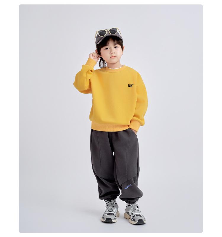 2025 Autumn Stylish Boys' Layered Two-Piece Spliced Sweatshirt T-Shirt, Long Sleeve Casual Top
