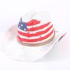 American Flag Cowboy Hat Popular Men's and Women's Sunshade Top Hat Independence Day Party Western Style Fashion Straw Hat