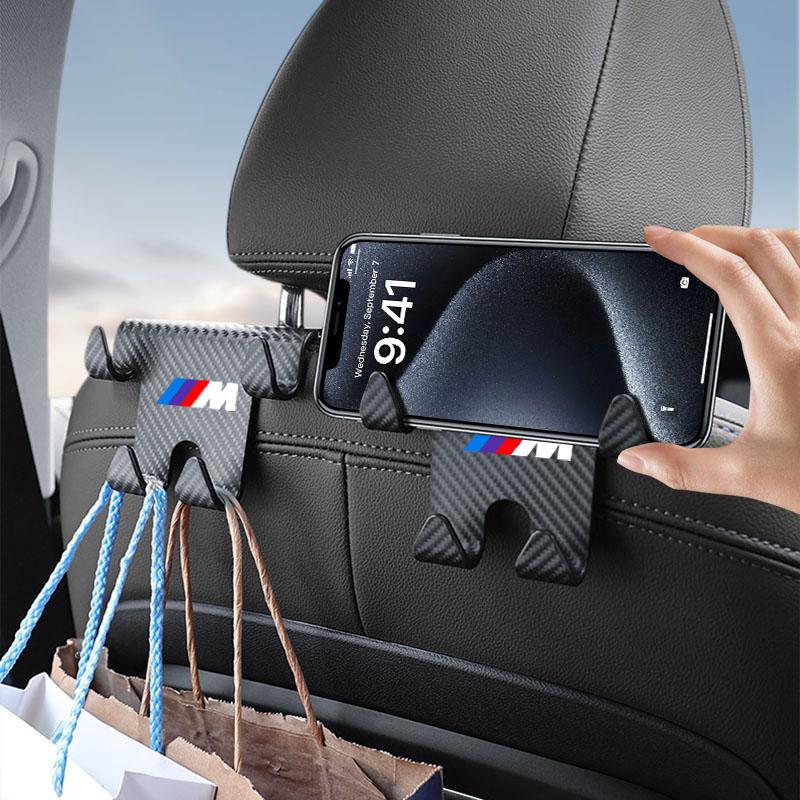 Car Seat Headrest Hook Universal Phone Holder Backseat Organizer For BMW M E34 E36 E60 E90 E46 E39 E70 F10 F20 F30 X5 X6 X1 M3 M5 M6 E71 F01 F02 F87