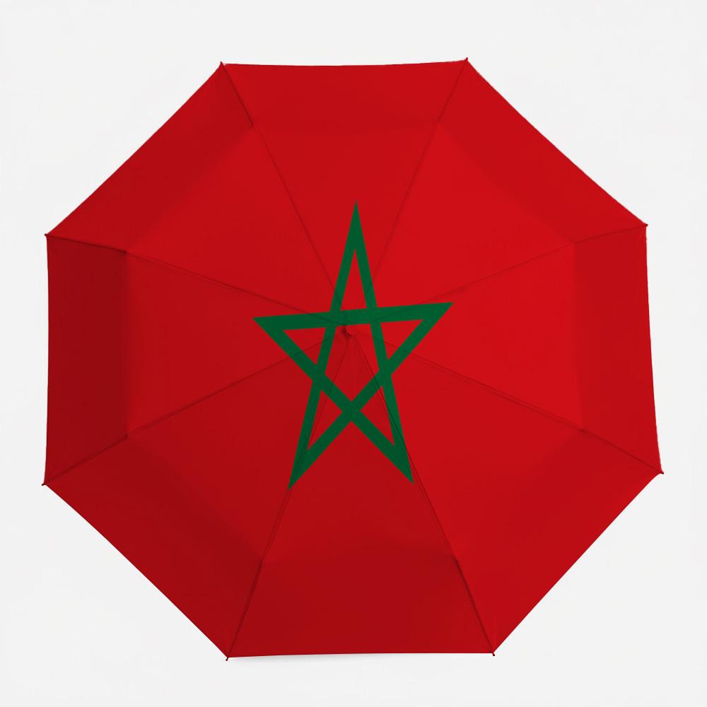 

Morocco National Flag Umbrella, Windproof Foldable Umbrella, Patriotic Souvenir for Sports Events Daily Use (as the picture,Iron&8K)