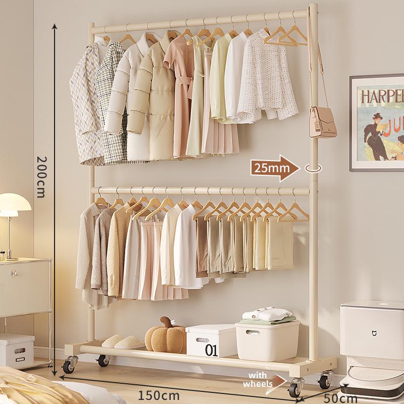 Space-Saving Dual-Layer Clothes Hanger & Drying Rack for Bedroom