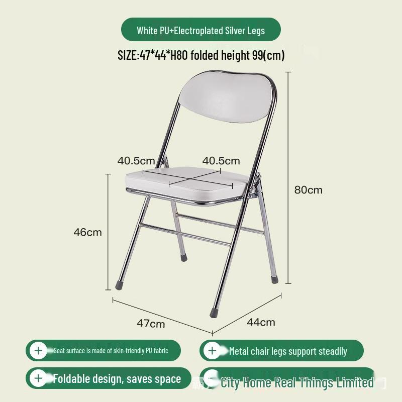 Thickened Retro Corduroy Folding Metal Chair for Dining & Photography