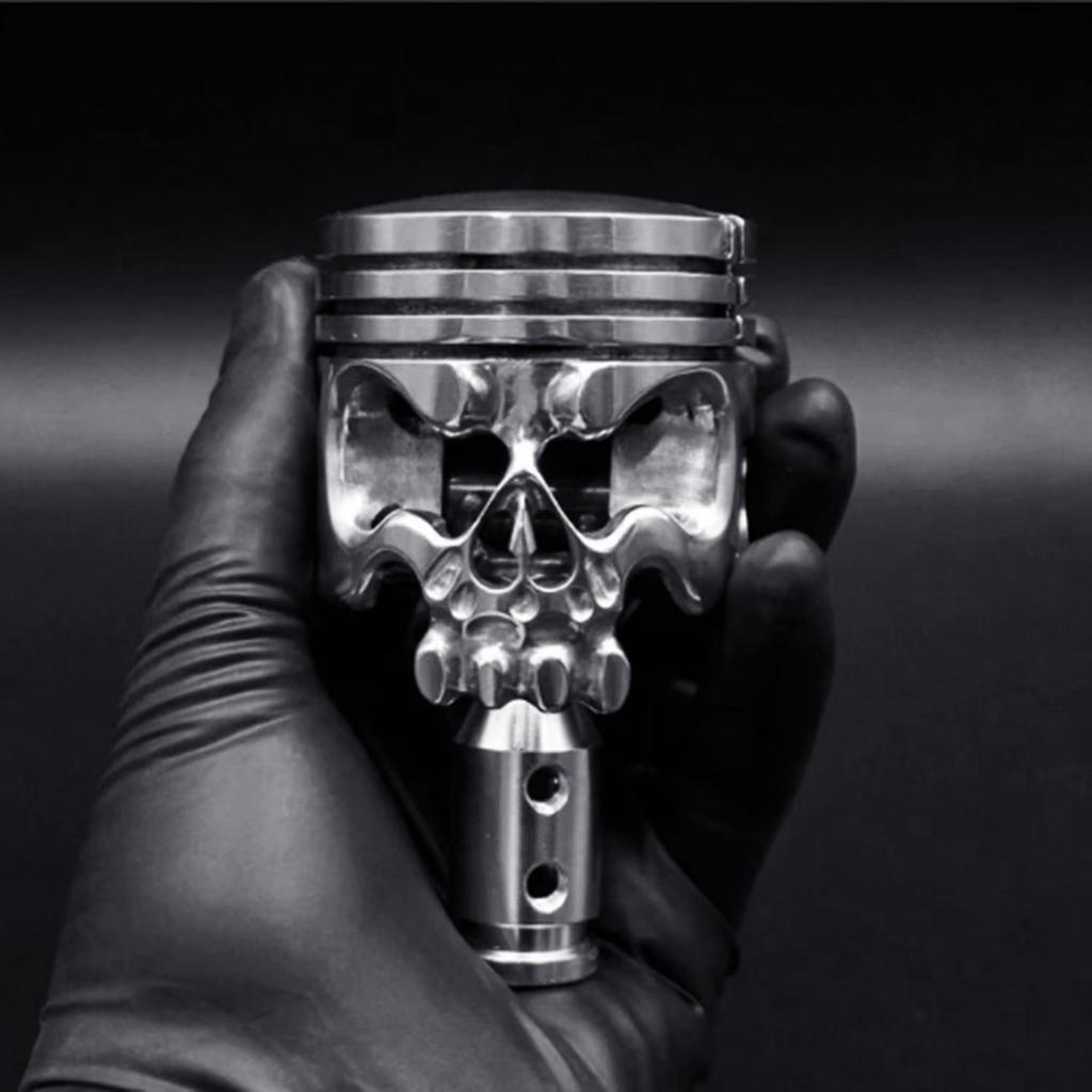 Stylish Gear Lever Head Handle Stainless Steel Skull Shape Shifter Stick Knob for Manual/Automatic Transmission Vehicles