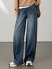 Women's High Waist Wide Leg Jeans - Autumn Retro Style, Loose Fit, Slimming Denim Pants.