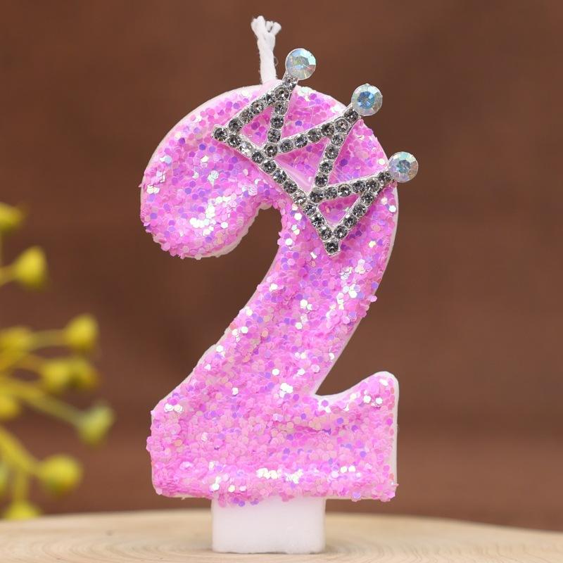 Diamond Number Candle Crown Creative Decoration Birthday Cake Candle Creative Handmade Diy