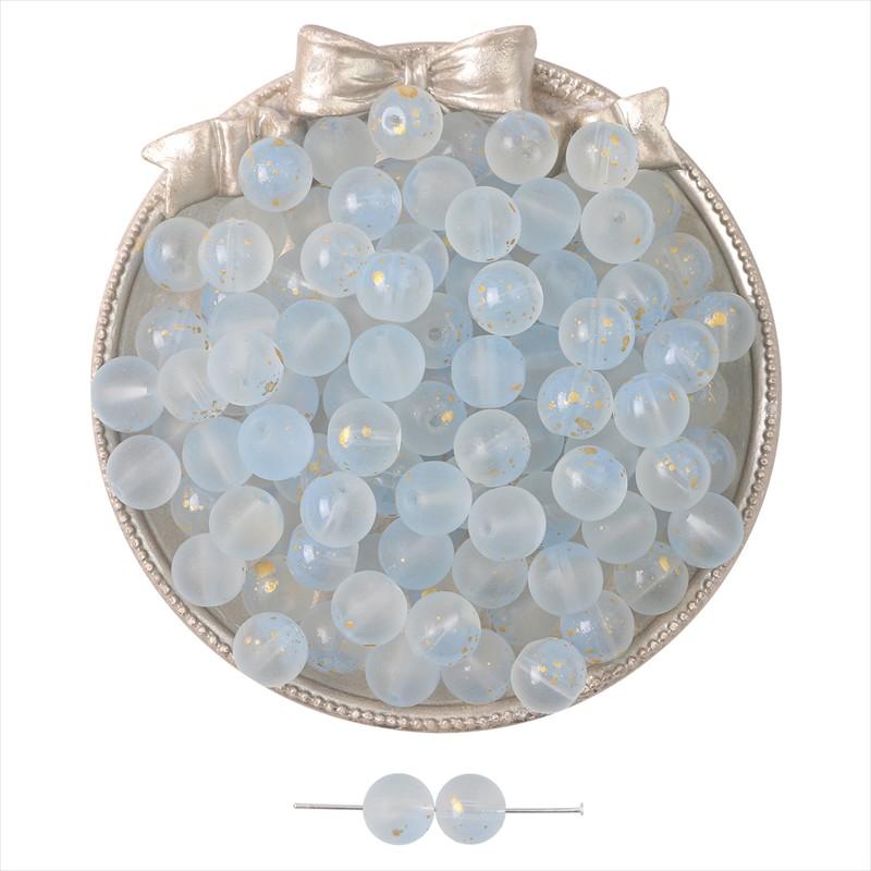 Gold Foil Effect Glass Crystal Beads 8mm Round Spacers for DIY Jewelry 50 Pcs Multi-Colors