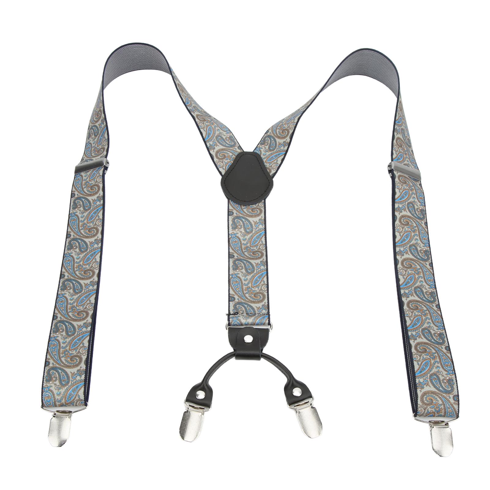 

Мужские подтяжки 1,4x45,3 дюйма прочный металлический зажим Y-образной формы сзади отличный комфорт регулируемый мужской костюм