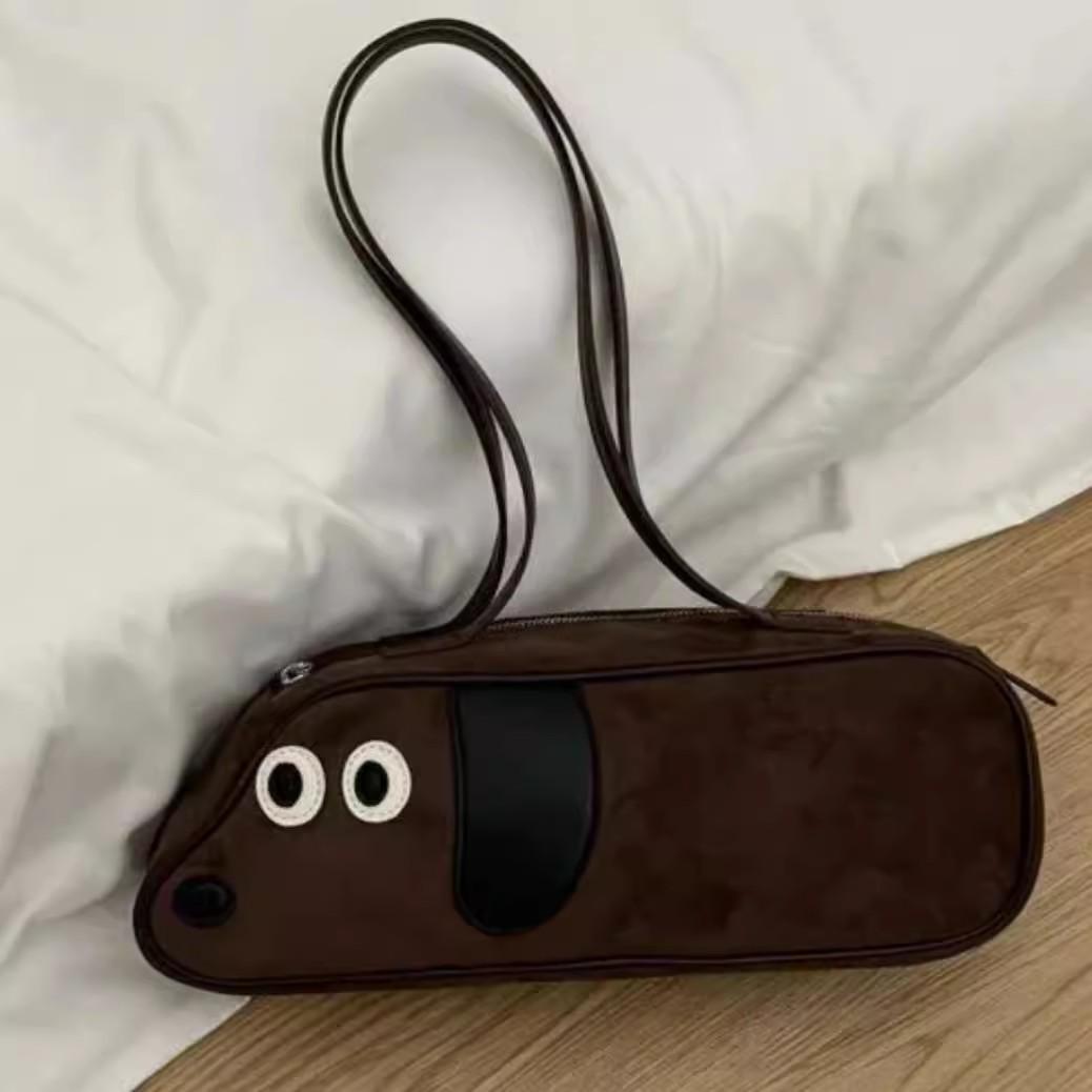 

Vintage cute dog chic brown Bag Women new Underarm Leather Commute Travel Large Capacity Shoulder Bag Ladies Unique Handbag y2k 35x18x13cm