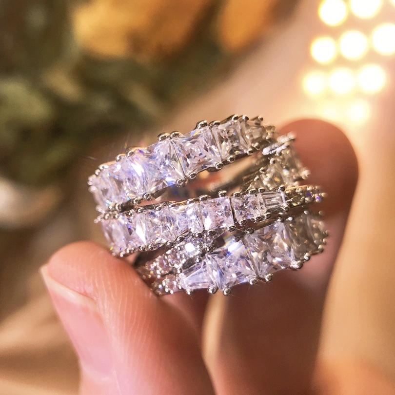 European Elegant Temperament Crystals From Austrianmulti-layer Fashion Ring Spiral Twist Design Female