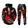 Autumn 3D Oriental Dragon God Printed Herre Hette Genser Set Mannlig Japansk Samurai Tatovering Glidelås 3d Treningsdress Herreklær Dress
