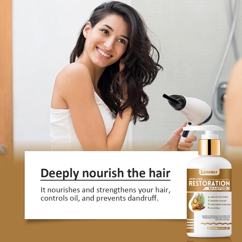 Restoration Shampoo-Promote Scalp Circulation-Strengthen Hair Roots-Reduce Loss, Active Hair Follicle Growth, 200ml