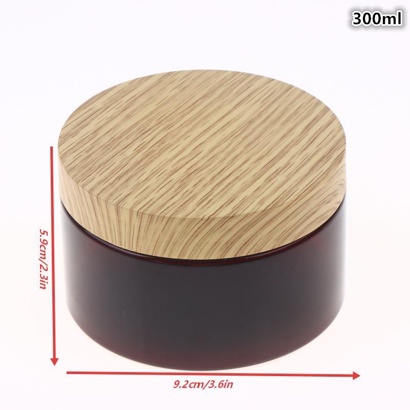 200ml 250ml 300ml 500ml Empty Random Color Pet Jars Containers With Imitation Wood Texture Lid Jar Home Plastic Seasoning Bottle