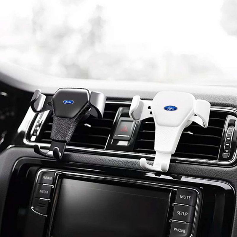 Car Badge Phone Holder Bracket Air Clip Mount Stand Accessories For Ford Focus Mondeo Kuga Fiesta MK7 Escort Explorer Edge 2 4 MK2 MK4