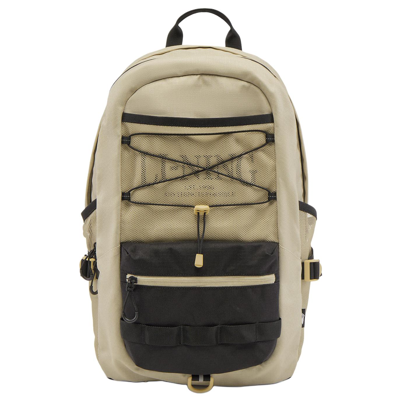 Li Ning Sports Lifestyle Series Brand Logo Print Polyester Backpack Unisex Backpack Khaki ABSV241-2 Plain Khaki