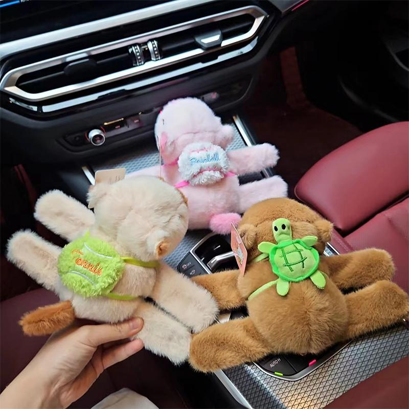 Kawaii Funny Capybara Plush Clap Circle Hand Ring For Women Girls Cartoon Cute Capybara Wristband Bracelet Children Gifts