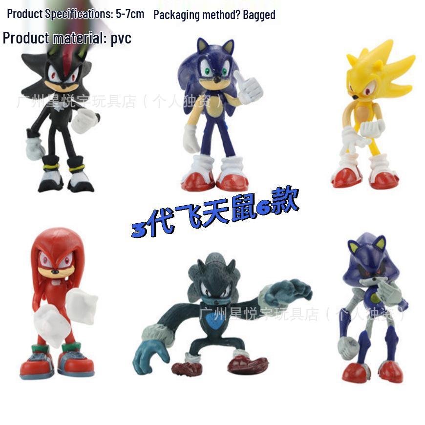 

Set of 6 Flying Mouse 1st Gen Thorc Sonic the Hedgehog Action Figures and Cake Toppers