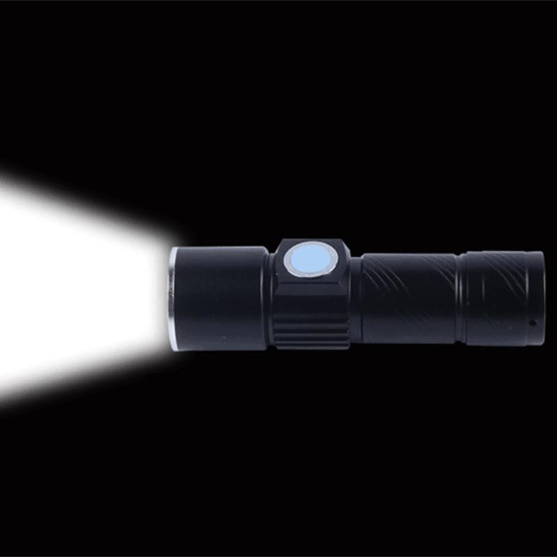 New! Led Mini Flashlight 3 Modes Portable Telescopic Zoomable Usb Rechargeable Aluminum Alloy Torch With