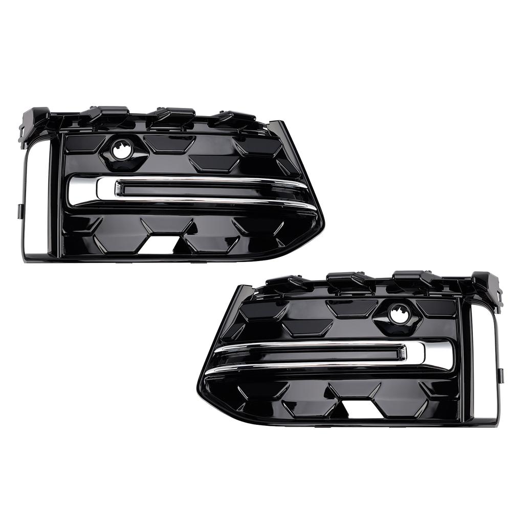 2PCS Front Bumper Fog Light Grille Trim Fit A6L C8PA 2023+ Black Chrome