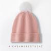 New High End Solid Color Cable Fur Ball Thickened and Warm Stylish Knitted Casual Hat for Women