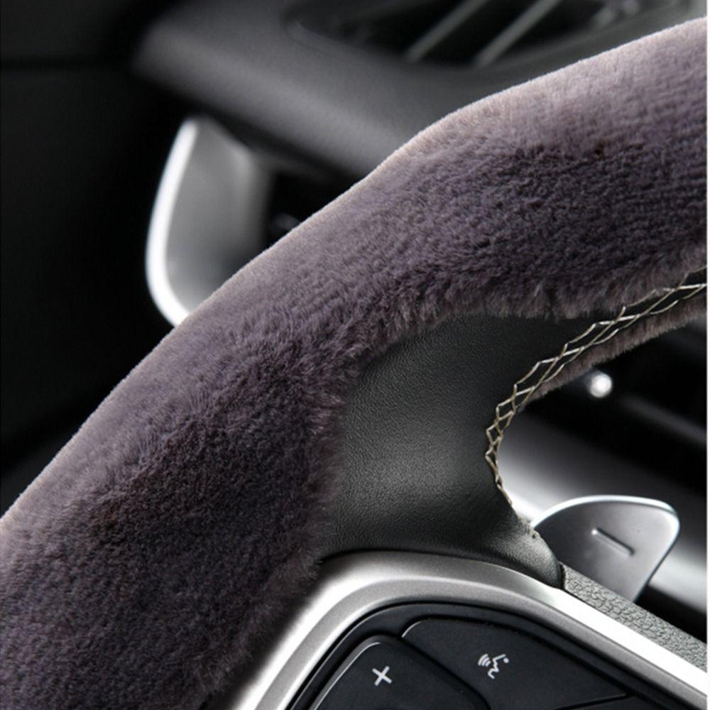 2Pcs Soft Auto Steering Cover Plush Steering Wheel Sleeve Steering Wheel Protector  General