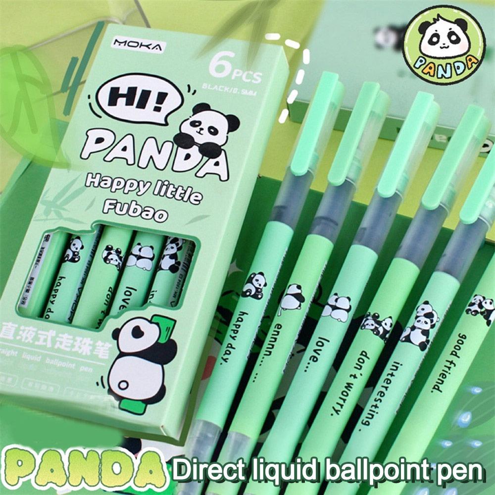 6Pcs/lot Panda Capybara Gel Pen 0.5mm Black Pen Press Erasable Pen  School Office Writing Stationery