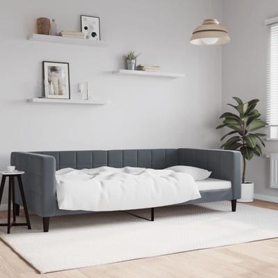 Vidaxl Sofa With Sleeping Function, Dark Gray, 100X200 Cm, Velvet