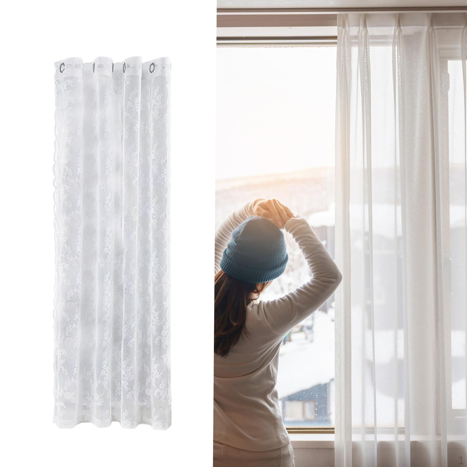 

Штора с цветочным узором, драпировка, экран для конфиденциальности, вуаль, кулиска для дома, гостиной white 100x150cm