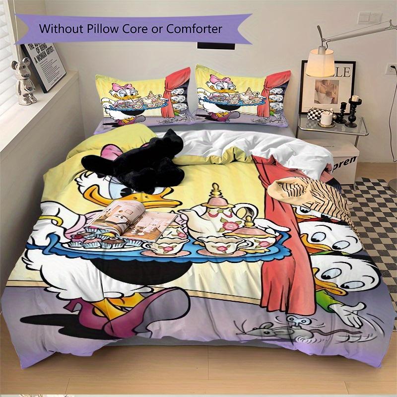 3pcs Disney Daisy Duck Bedding Set Includes Quilt Cover and Pillowcases, Suitable for All Seasons S017