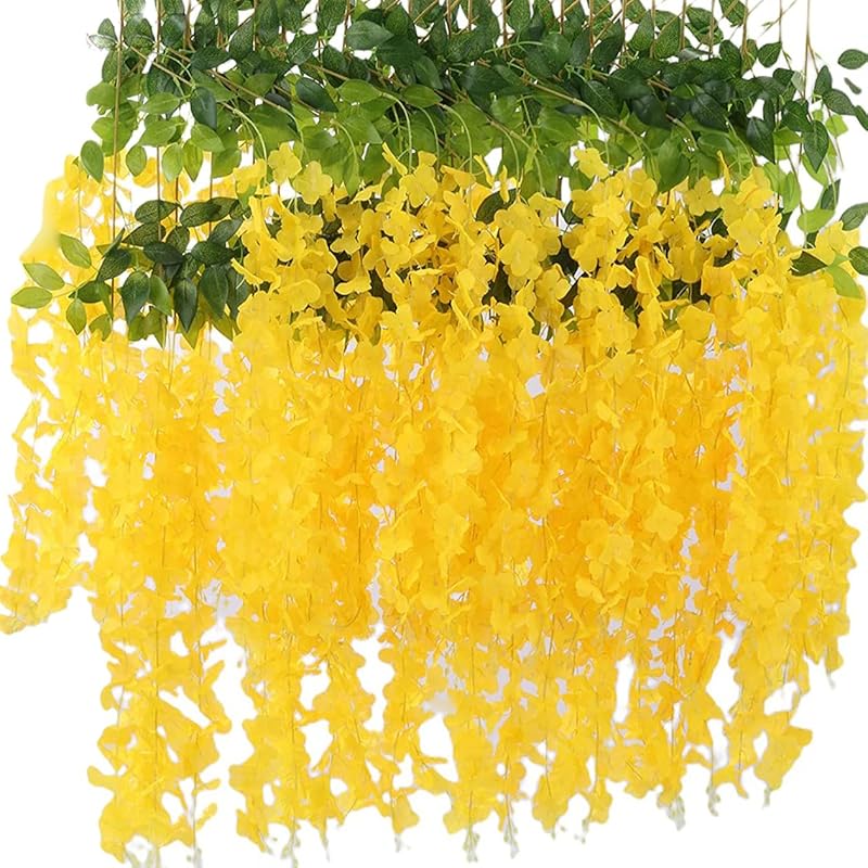 40 Pack Wisteria Flower Vines Garland, 3.75 Feet Artificial Flower Strings, Fake Hanging Flowers, Silk Wisteria Garland Flowers, Wisteria Vine for